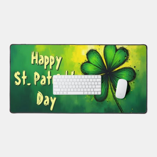 Grün, Glück & Freude - Happy St. Patrick's Day! Schreibtischunterlage (Tastatur & Maus)