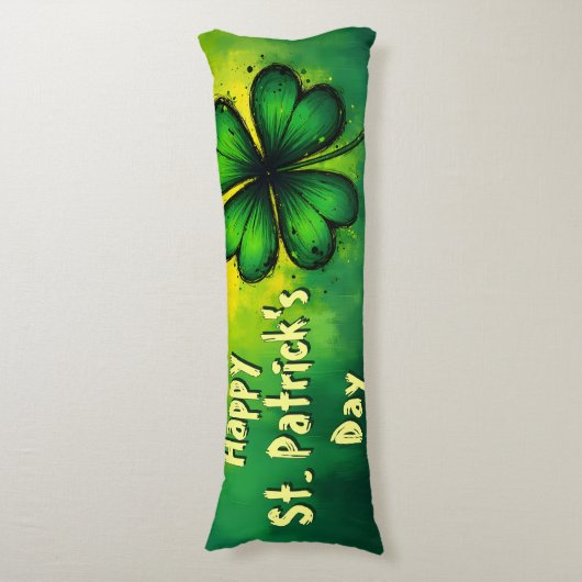 Grün, Glück & Freude - Happy St. Patrick's Day! Seitenschläferkissen (Vorderseite Vertikal)