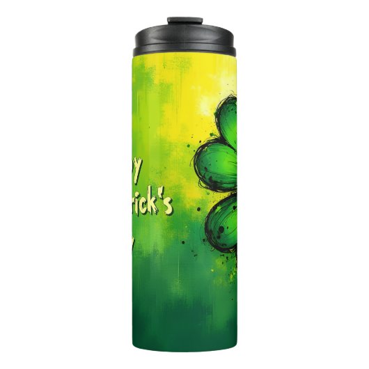Grün, Glück & Freude - Happy St. Patrick's Day! Thermosbecher (Vorderseite)