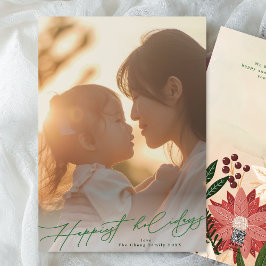 Grün glücklichstes Elegantes Splendor Foto Weihnac Feiertagskarte