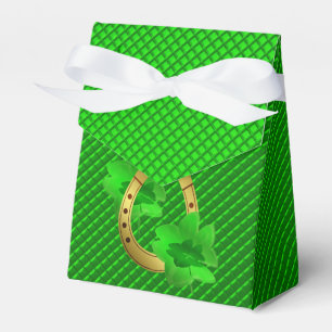 grün,Glücksgeschenk, Hufeisen, Kleeblatt, grün, go Geschenkschachtel