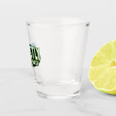 Grün glühende ghoful Grüße Halloween Schnapsglas (Rechts)