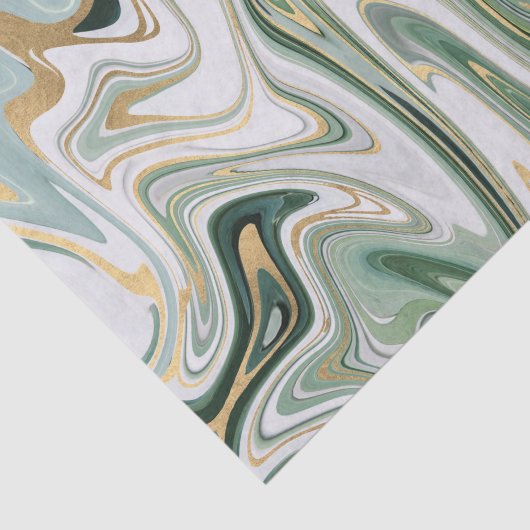 Grün/Gold-Agate/Marmor 3 Seidenpapier (Ausschnitt)