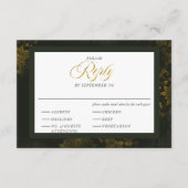 Grün & Gold Blumen Elegante Hochzeit der Kalligrap Begleitkarte (Vorderseite)