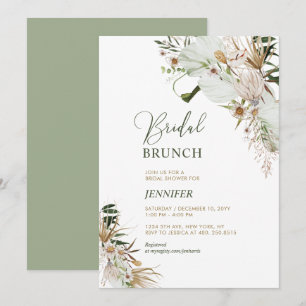 Grün & Gold Boho Botanische Braut-Brunch-Einladung Einladung