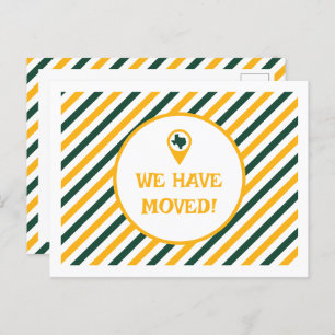 Grün & Gold, das wir beim Bewegen gestreift haben Postkarte