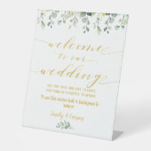 Grün & Gold Extravaganter Schriftart Kalligraphie  Sockelschild (Vorderseite)