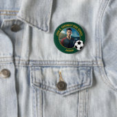 Grün Gold Fußballspieler Foto High School Button (Beispiel)