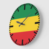 Grün, Gold (gelb) und rote Farbflagge Große Wanduhr (Winkel)