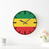 Grün, Gold (gelb) und rote Farbflagge Große Wanduhr (Zuhause)