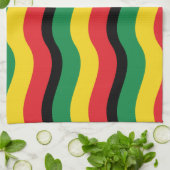 Grün, Gold (gelb) und rote Farbflagge Handtuch (Gefaltet)