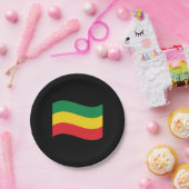 Grün, Gold (gelb) und rote Farbflagge Pappteller (Party)