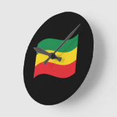 Grün, Gold (gelb) und rote Farbflagge Runde Wanduhr (Winkel)