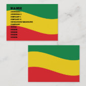 Grün, Gold (gelb) und rote Farbflagge Visitenkarte (Vorne/Hinten)