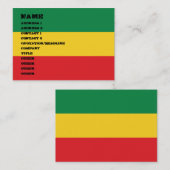Grün, Gold (gelb) und rote Farbflagge Visitenkarte (Vorne/Hinten)