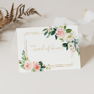 Grün & Gold Geometrische Ehrenjungfer Danke