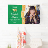 Grün | Gold Glückwunschs Graduate Wave Foto Banner (Insitu)