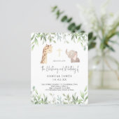 Grün & Gold Jungle Christening & 1. Geburtstag (Stehend Vorderseite)