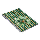 Grün Gold Shamrock Streifen Notizblock (Rechte Seite)