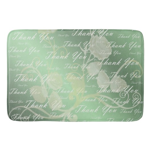 grün, gold, silber, danke + Ihnen, Blume, Badematte (Vorderseite)