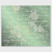 grün, gold, silber, danke + Ihnen, Blume, Geschenkpapier (Flach)