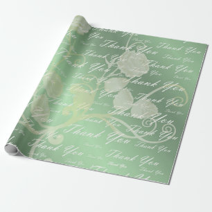 grün, gold, silber, danke + Ihnen, Blume, Geschenkpapier