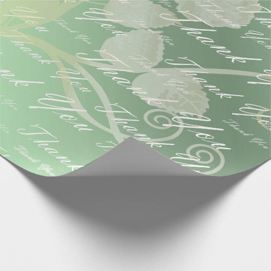 grün, gold, silber, danke + Ihnen, Blume, Geschenkpapier (Ecke)