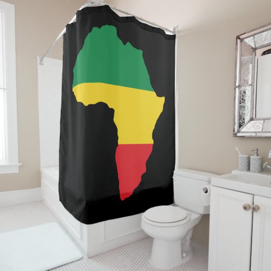 Grün, Gold u. rote Afrika-Flagge Duschvorhang (Beispiel)