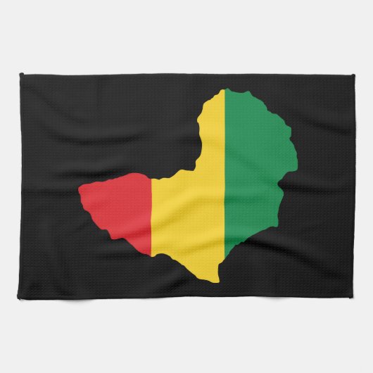 Grün, Gold u. rote Afrika-Flagge Geschirrtuch (Horizontal)