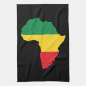Grün, Gold u. rote Afrika-Flagge Geschirrtuch (Vertikal)