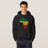 Grün, Gold u. rote Afrika-Flagge Hoodie (Vorne ganz)