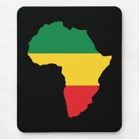 Grün, Gold u. rote Afrika-Flagge Mousepad (Vorne)