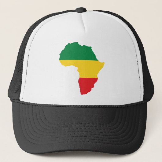 Grün, Gold u. rote Afrika-Flagge Truckerkappe (Vorderseite)