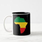 Grün, Gold u. rote Afrika-Flagge Zweifarbige Tasse (Links)