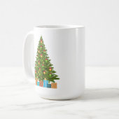 Grün, Gold und Geschenke mit grünem Baum Kaffeetasse (Vorderseite Links)