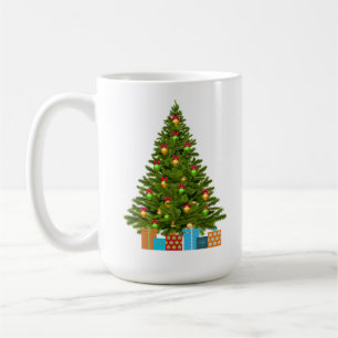 Grün, Gold und Geschenke mit grünem Baum Kaffeetasse