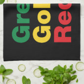 Grün, Gold und Rot. Handtuch (Gefaltet)