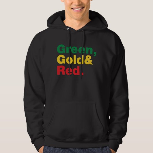 Grün, Gold und Rot. Hoodie (Vorderseite)