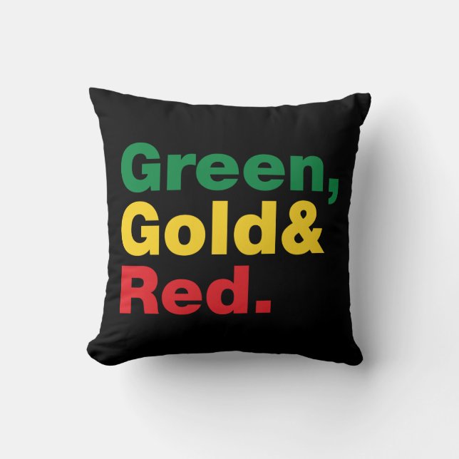 Grün, Gold und Rot. Kissen (Vorderseite)