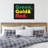Grün, Gold und Rot. Leinwanddruck (Insitu (Schlafzimmer))