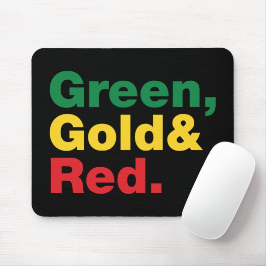 Grün, Gold und Rot. Mousepad (Mit Mouse)