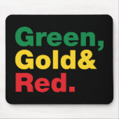 Grün, Gold und Rot. Mousepad (Vorne)