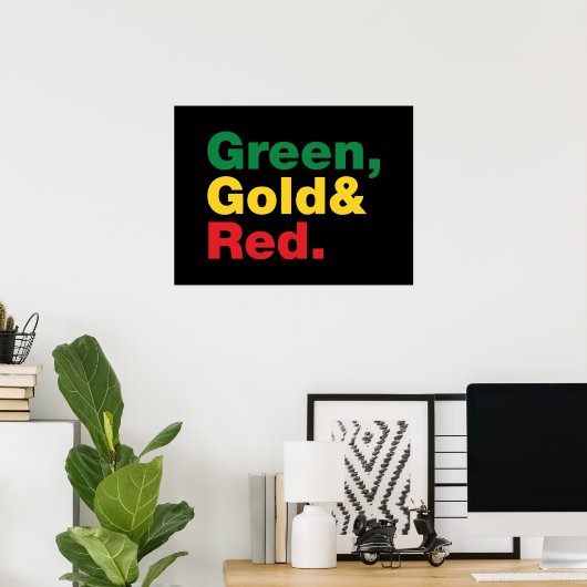 Grün, Gold und Rot. Poster (Heimbüro)