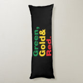 Grün, Gold und Rot. Seitenschläferkissen (Rückseite (Vertikal))