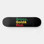 Grün, Gold und Rot. Skateboard (Horizontal)