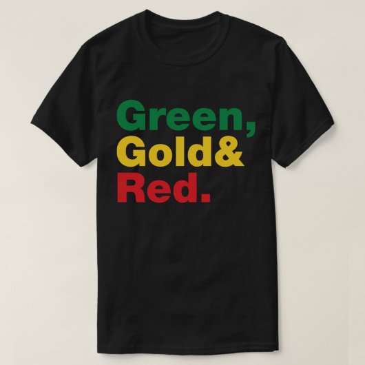 Grün, Gold und Rot. T-Shirt (Design vorne)