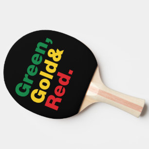 Grün, Gold und Rot. Tischtennis Schläger
