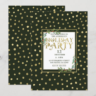 Grün & Gold Weihnachtsparty Einladung