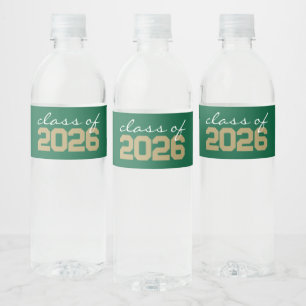 Grün-goldene Aufkleber für Abschluss-Wasserflasche