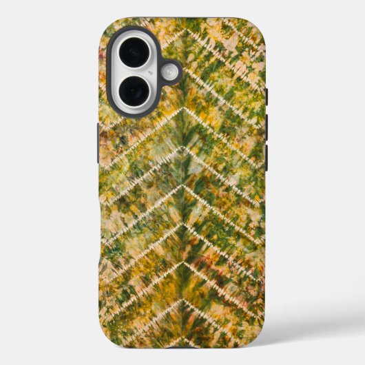 Grün-goldenes Tie-Dye-Chevron-Muster Case-Mate iPhone Hülle (Rückseite)